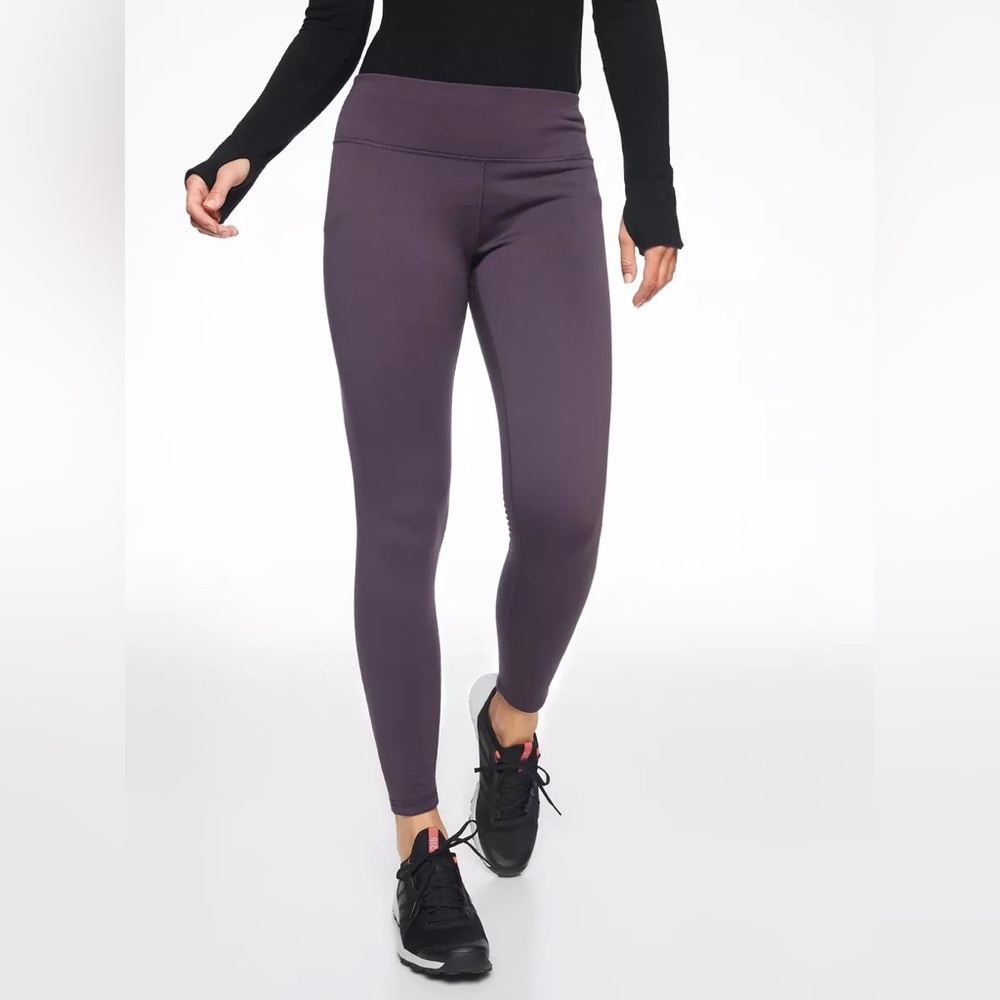 Athleta Primaloft Alpine Valley Fleece Lined Tight Regal Plum Leggings XS/S $98